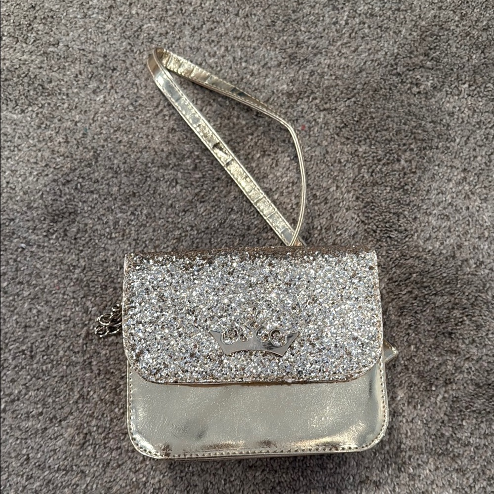 Disney Authentic Princess Aurora Elegant Gold Glitter Bag